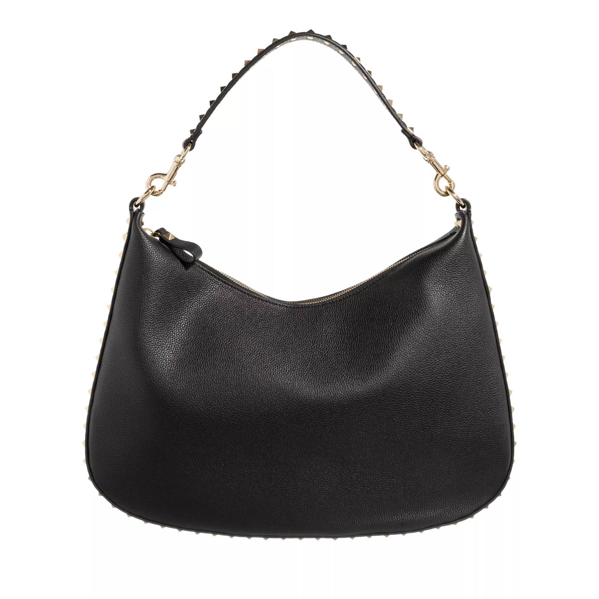 Valentino Garavani Umhängetasche - Rockstud Hobo Bag - Gr. unisize - in Schwarz - für Damen von Valentino Garavani