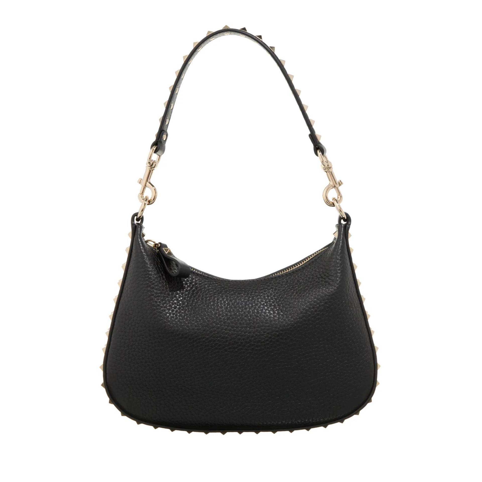 Valentino Garavani Schultertasche - Rockstud Hobo Bag - Gr. unisize - in Schwarz - für Damen von Valentino Garavani