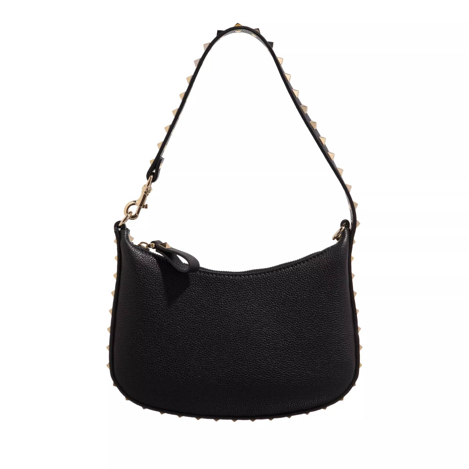 Valentino Garavani Umhängetasche - Rockstud Mini Hobo Bag - Gr. unisize - in Schwarz - für Damen von Valentino Garavani