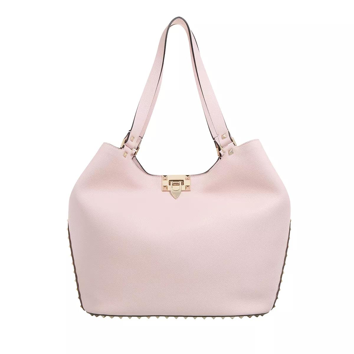 Valentino Garavani Schultertasche - Rockstud Shopping Bag - Gr. unisize - in Rosa - für Damen von Valentino Garavani