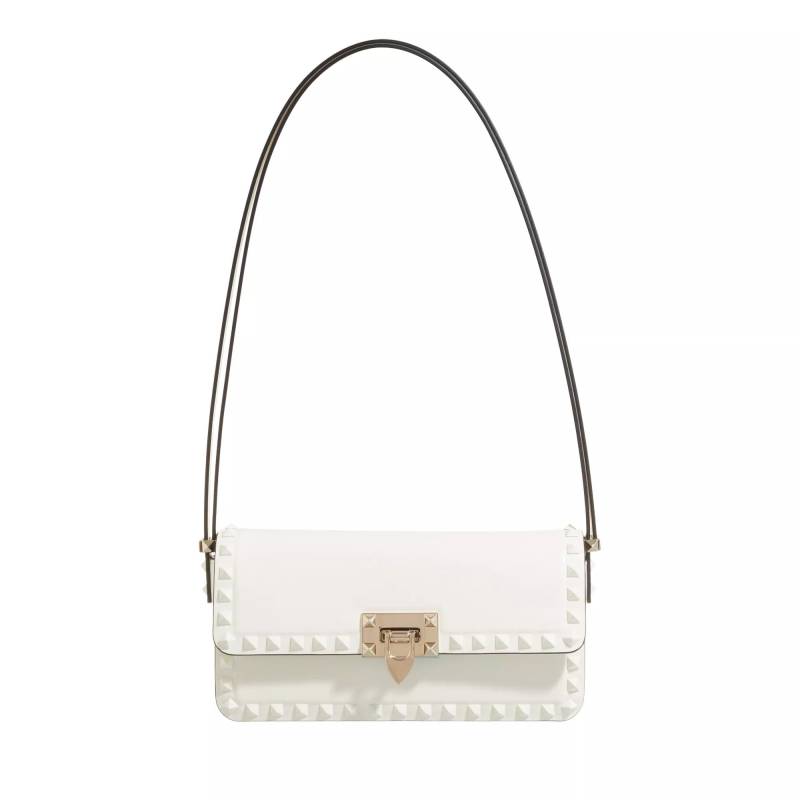 Valentino Garavani Schultertasche - Rockstud Shoulder Bag - Gr. unisize - in Creme - für Damen von Valentino Garavani