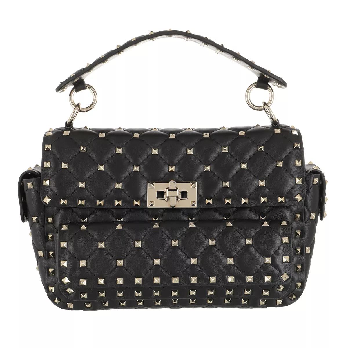 Valentino Garavani Umhängetasche - Rockstud Shoulder Bag Leather - Gr. unisize - in Schwarz - für Damen von Valentino Garavani