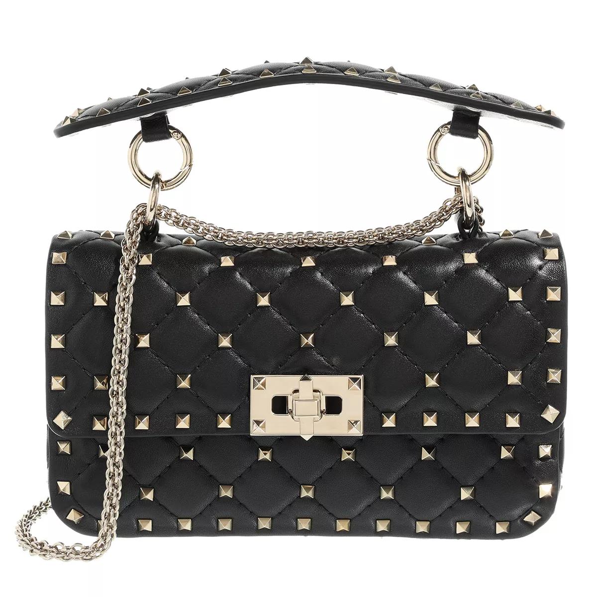 Valentino Garavani Umhängetasche - Rockstud Spike Crossbody Bag Small - Gr. unisize - in Schwarz - für Damen von Valentino Garavani