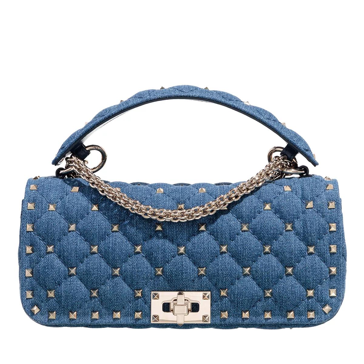 Valentino Garavani Umhängetasche - Rockstud Spike Shoulder Bag - Gr. unisize - in Blau - für Damen von Valentino Garavani