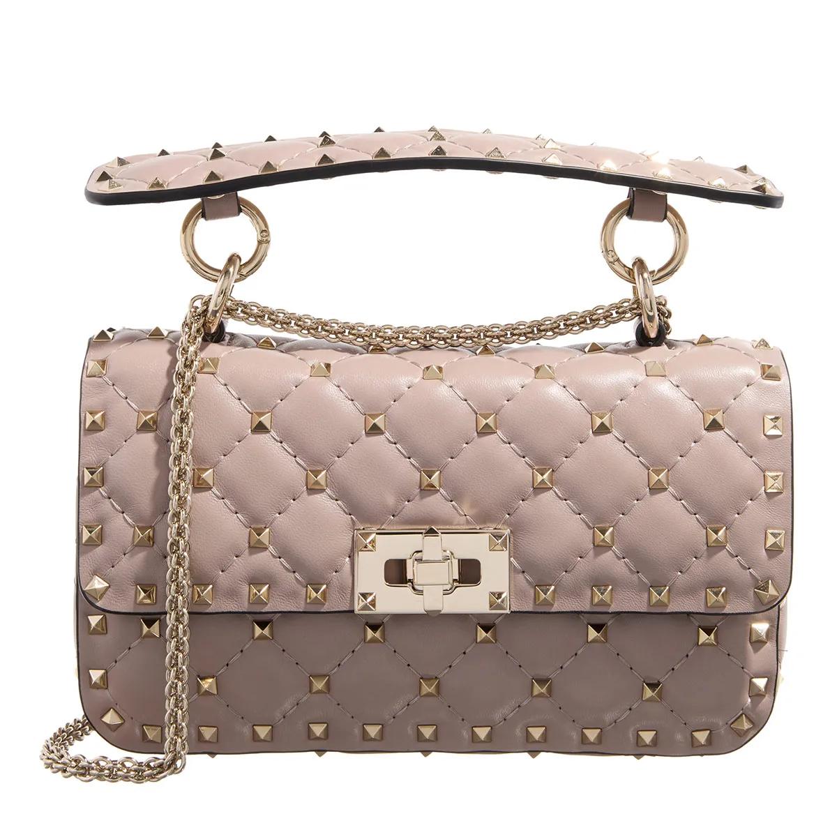 Valentino Garavani Umhängetasche - Rockstud Spike Small Shoulder Bag - Gr. unisize - in Taupe - für Damen von Valentino Garavani