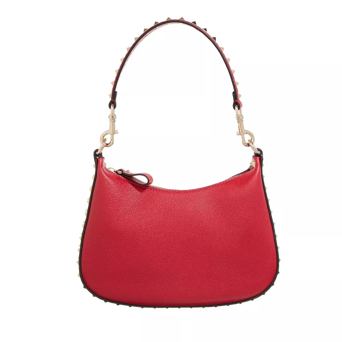 Valentino Garavani Umhängetasche - Small Hobo Rockstud - Gr. unisize - in Rot - für Damen von Valentino Garavani