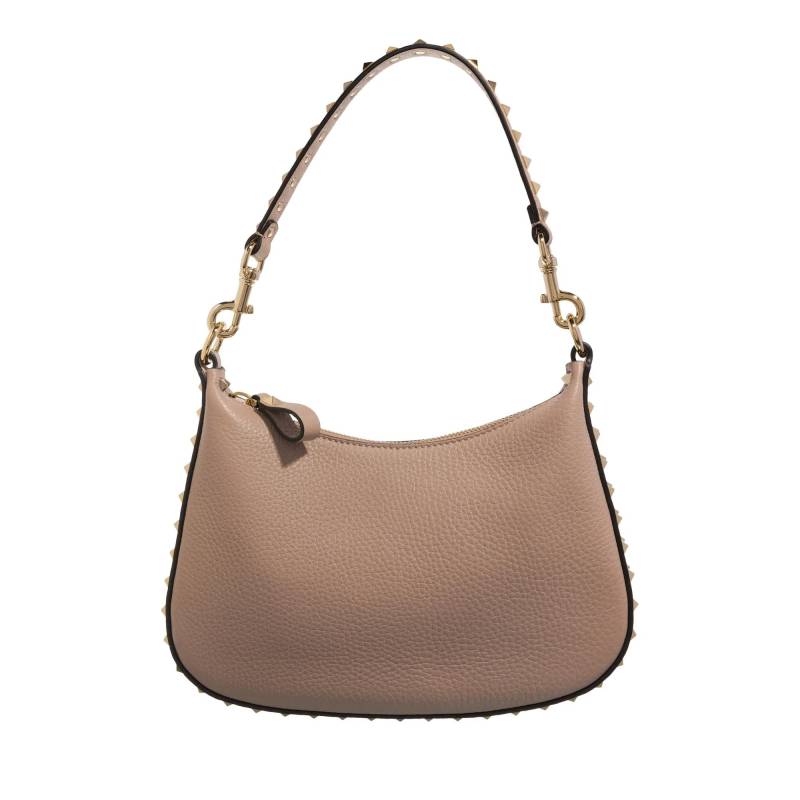 Valentino Garavani Schultertasche - Small Hobo Rockstud - Gr. unisize - in Taupe - für Damen von Valentino Garavani