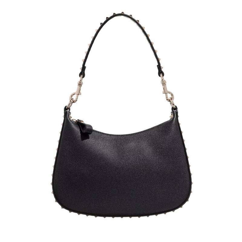 Valentino Garavani Umhängetasche - Small Rockstud Hobo Bag - Gr. unisize - in Schwarz - für Damen von Valentino Garavani