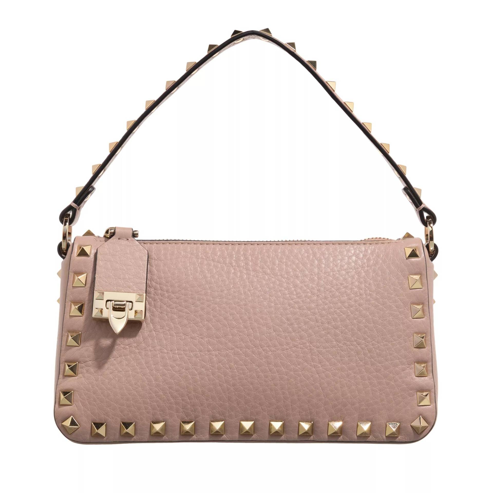 Valentino Garavani Umhängetasche - Small Rockstud Shoulder Bag - Gr. unisize - in Taupe - für Damen von Valentino Garavani