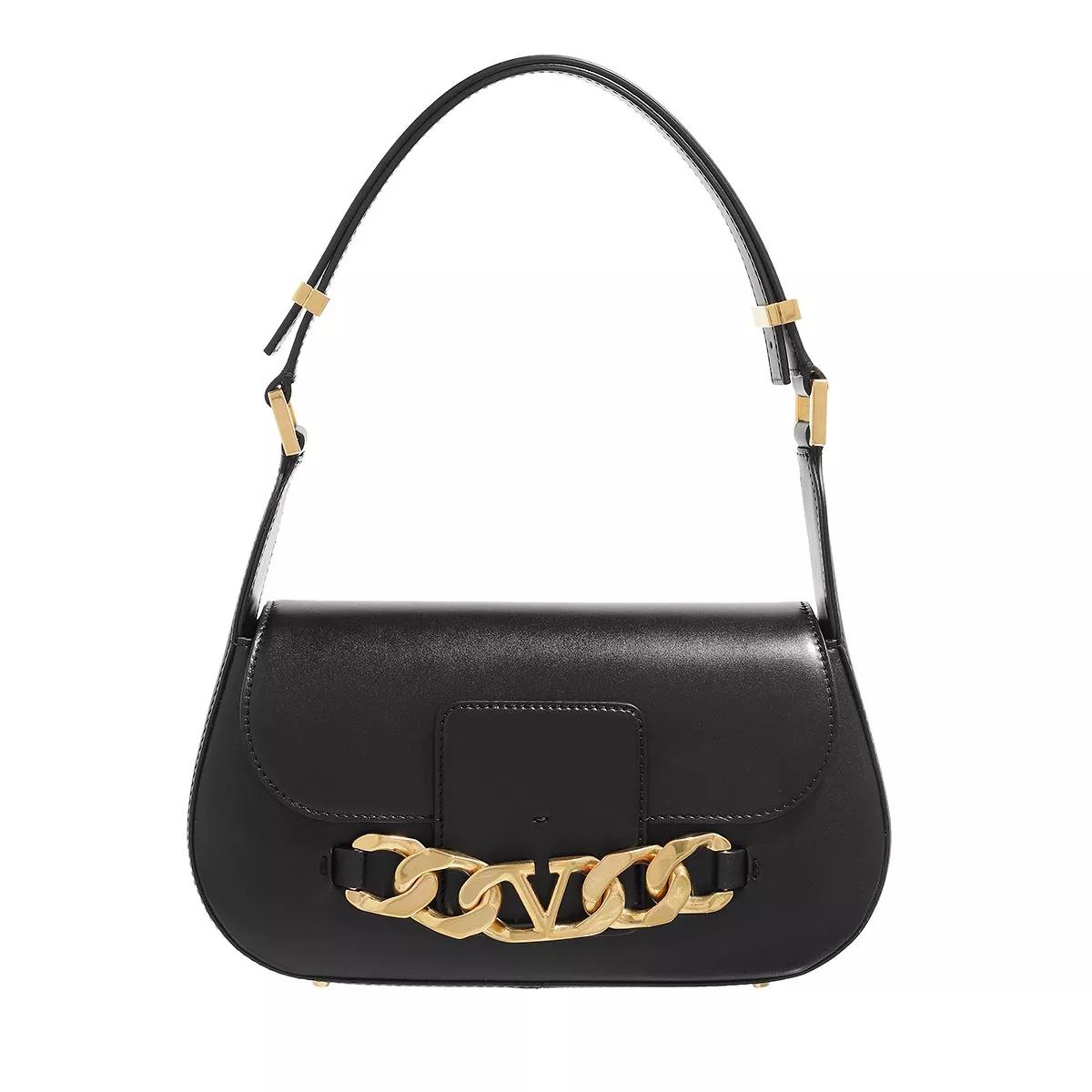 Valentino Garavani Umhängetasche - V Logo Chain Shoulder Bag Calfskin - Gr. unisize - in Schwarz - für Damen von Valentino Garavani