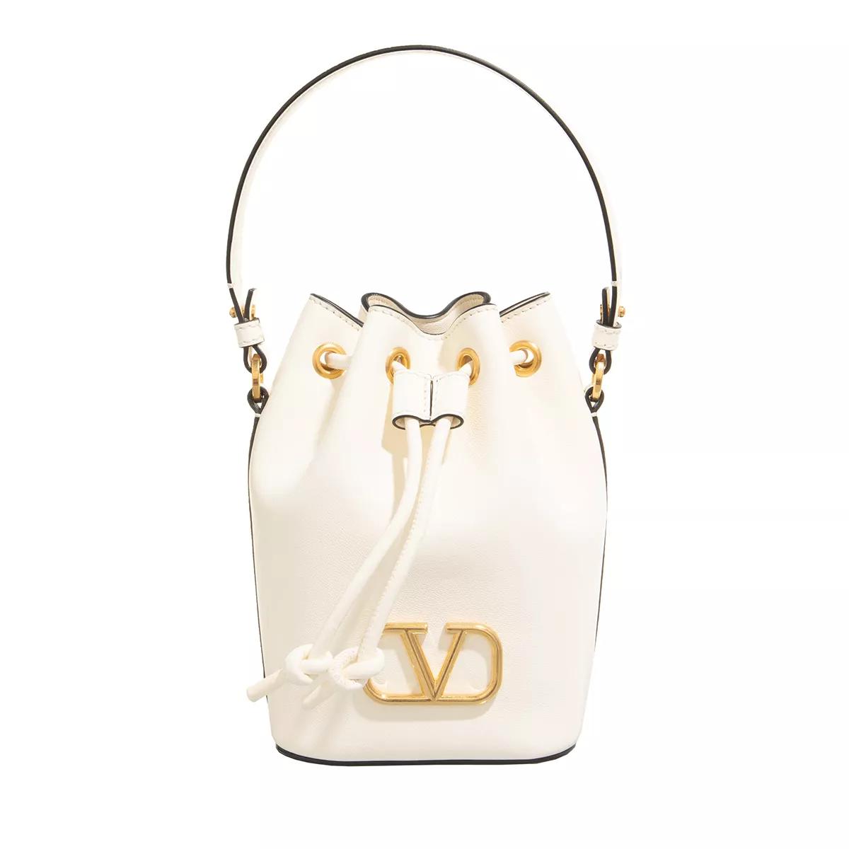 Valentino Garavani Umhängetasche - V-Logo Signature Mini Bucket - Gr. unisize - in Weiß - für Damen von Valentino Garavani