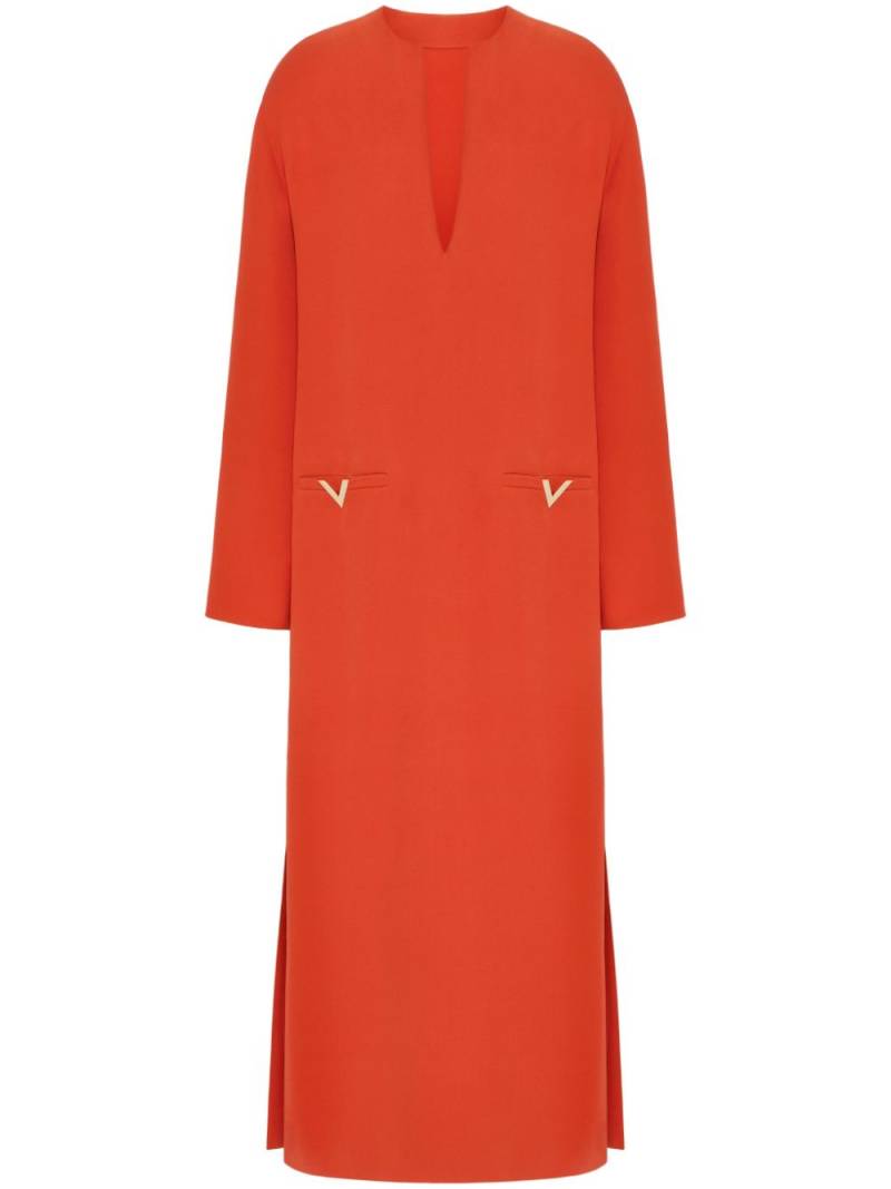 Valentino Garavani V Gold crepe midi dress - Orange von Valentino Garavani