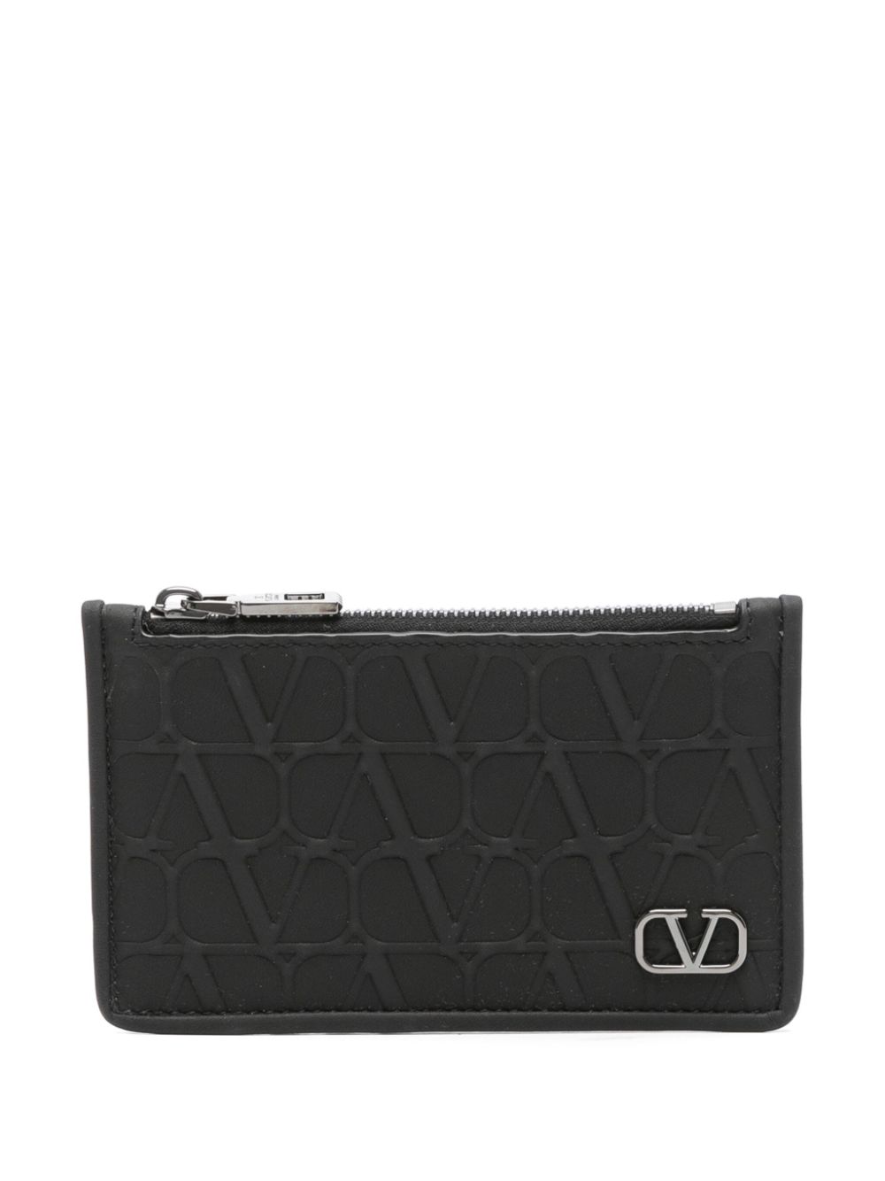 Valentino Garavani V-Logo embossed leather wallet - Black von Valentino Garavani