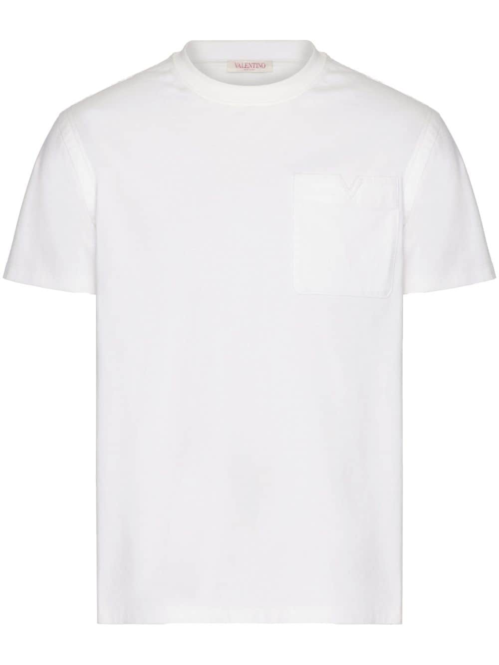 Valentino Garavani V-detail cotton T-shirt - White von Valentino Garavani