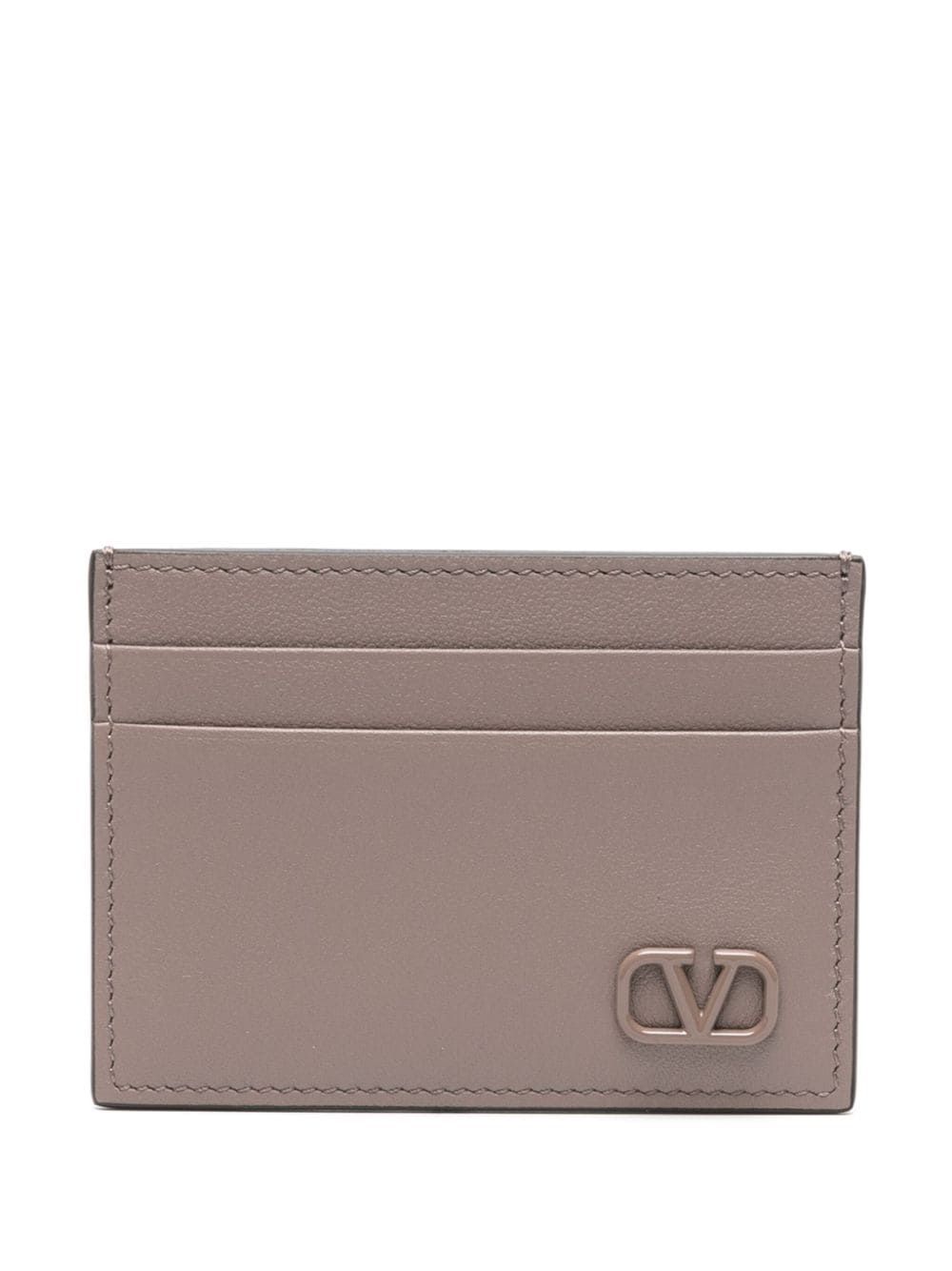 Valentino Garavani V-logo leather cardholder - Neutrals von Valentino Garavani