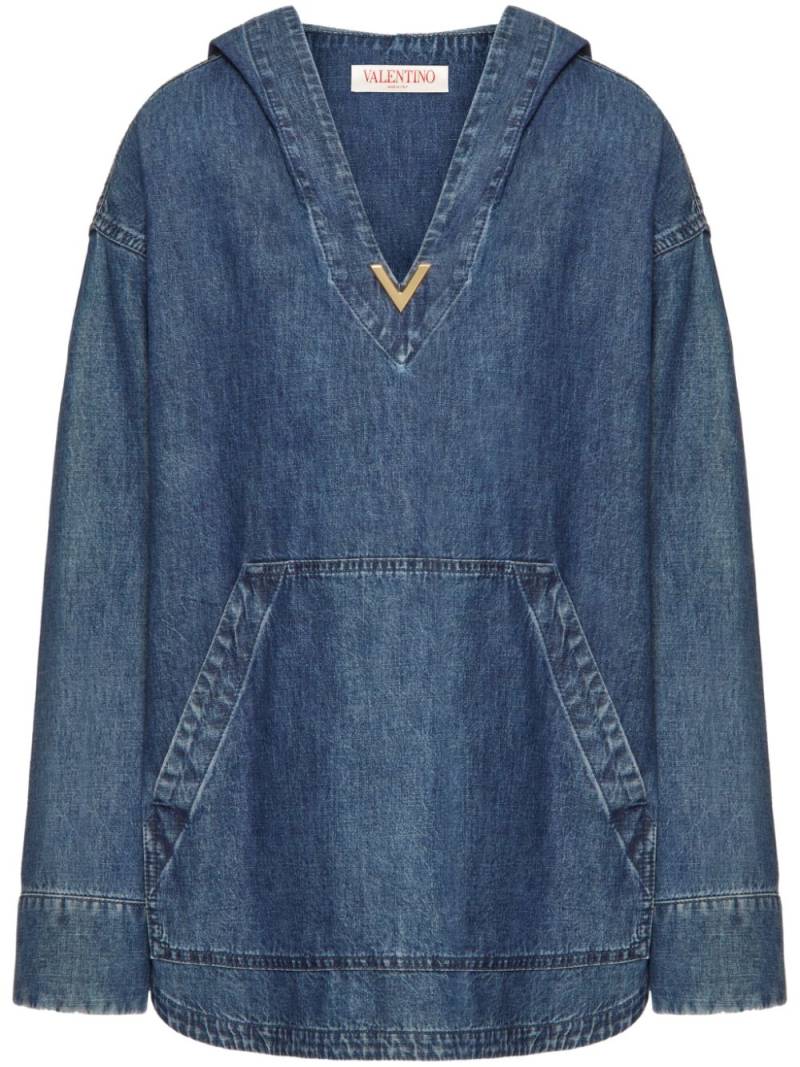 Valentino Garavani VGold chambray denim kaftan - Blue von Valentino Garavani