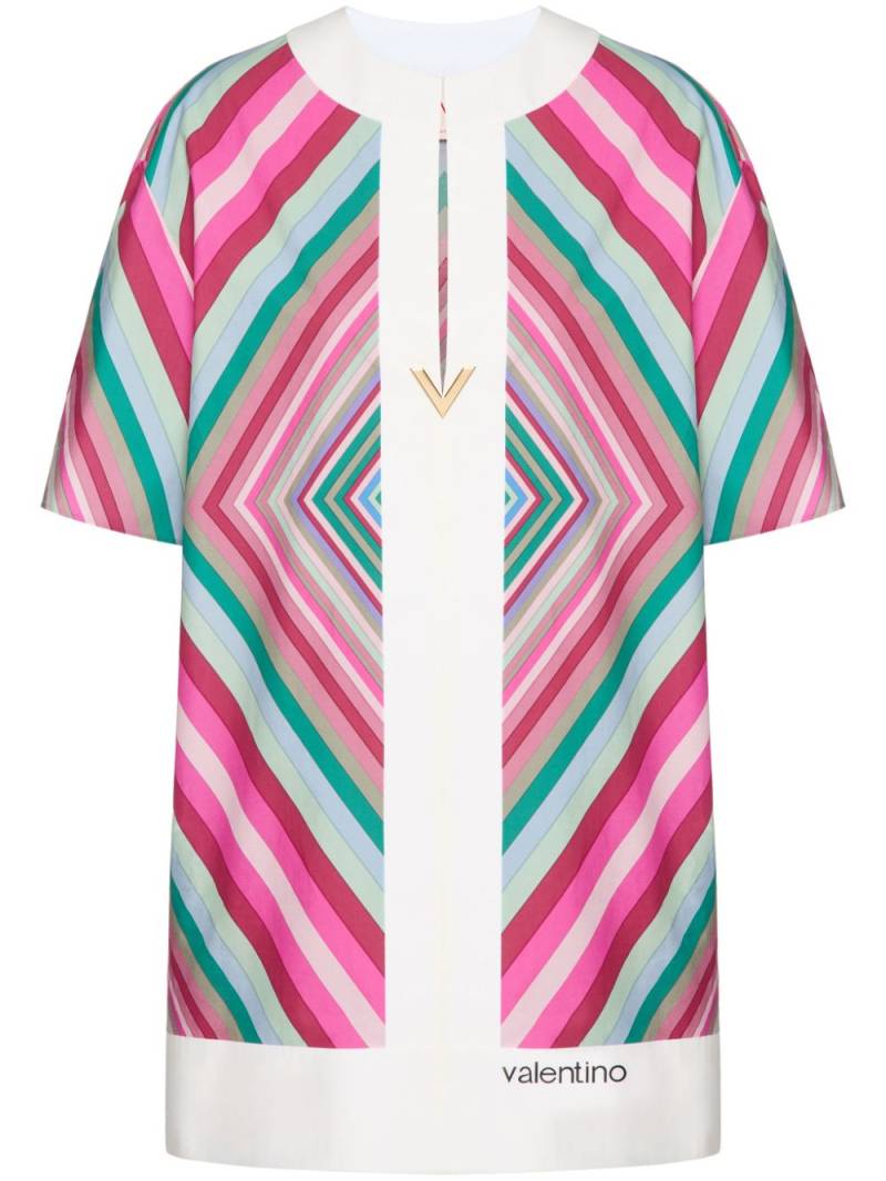 Valentino Garavani V-plaque geometric-print minidress - Pink von Valentino Garavani