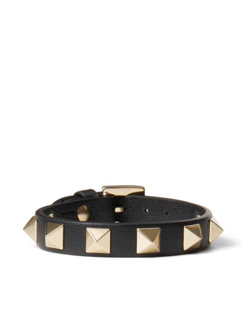 Valentino Garavani Rockstud leather bracelet - Black von Valentino Garavani