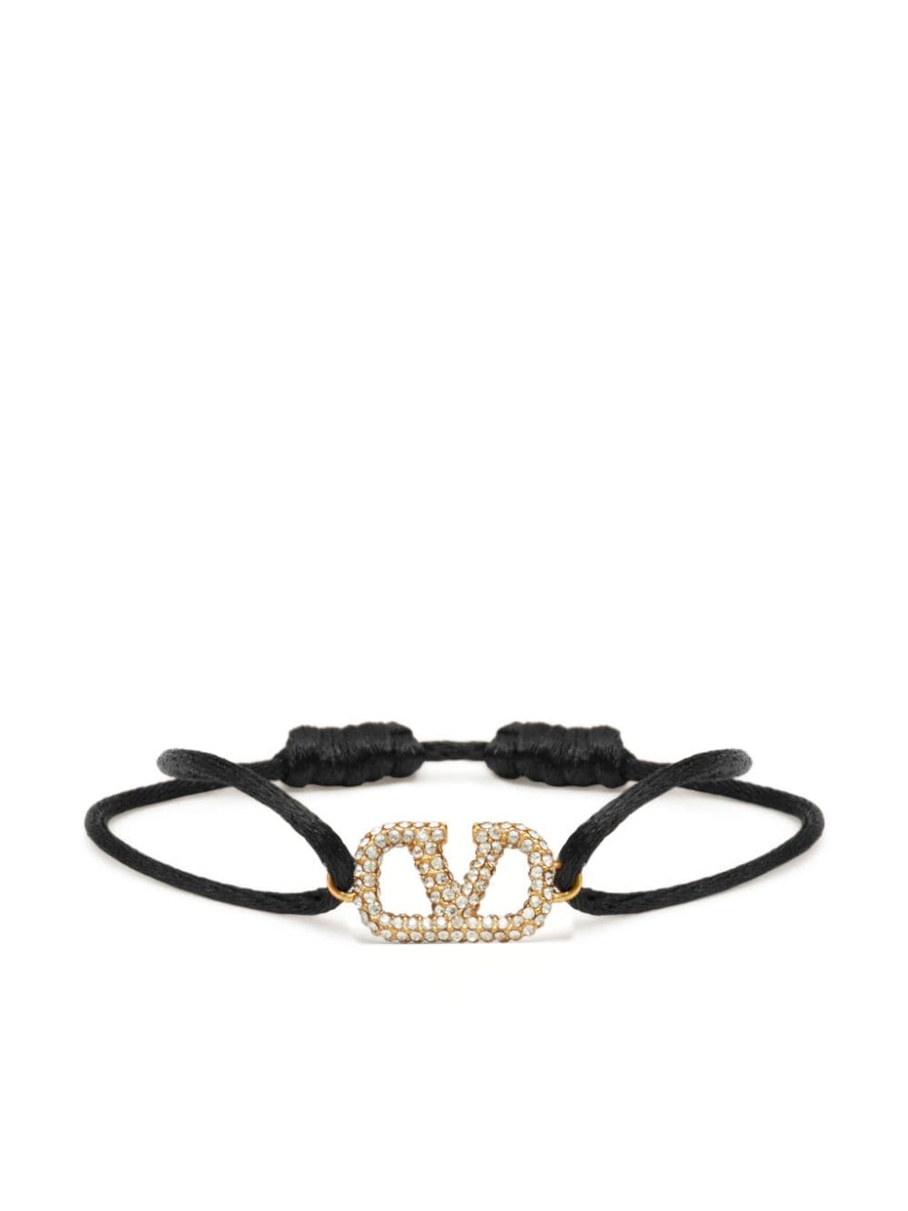 Valentino Garavani VLogo Signature crystal-embellished bracelet - Black von Valentino Garavani