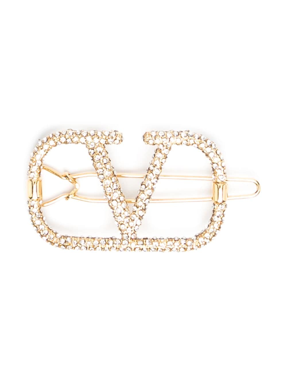 Valentino Garavani VLogo Signature crystal-embellished hair clip - Gold von Valentino Garavani