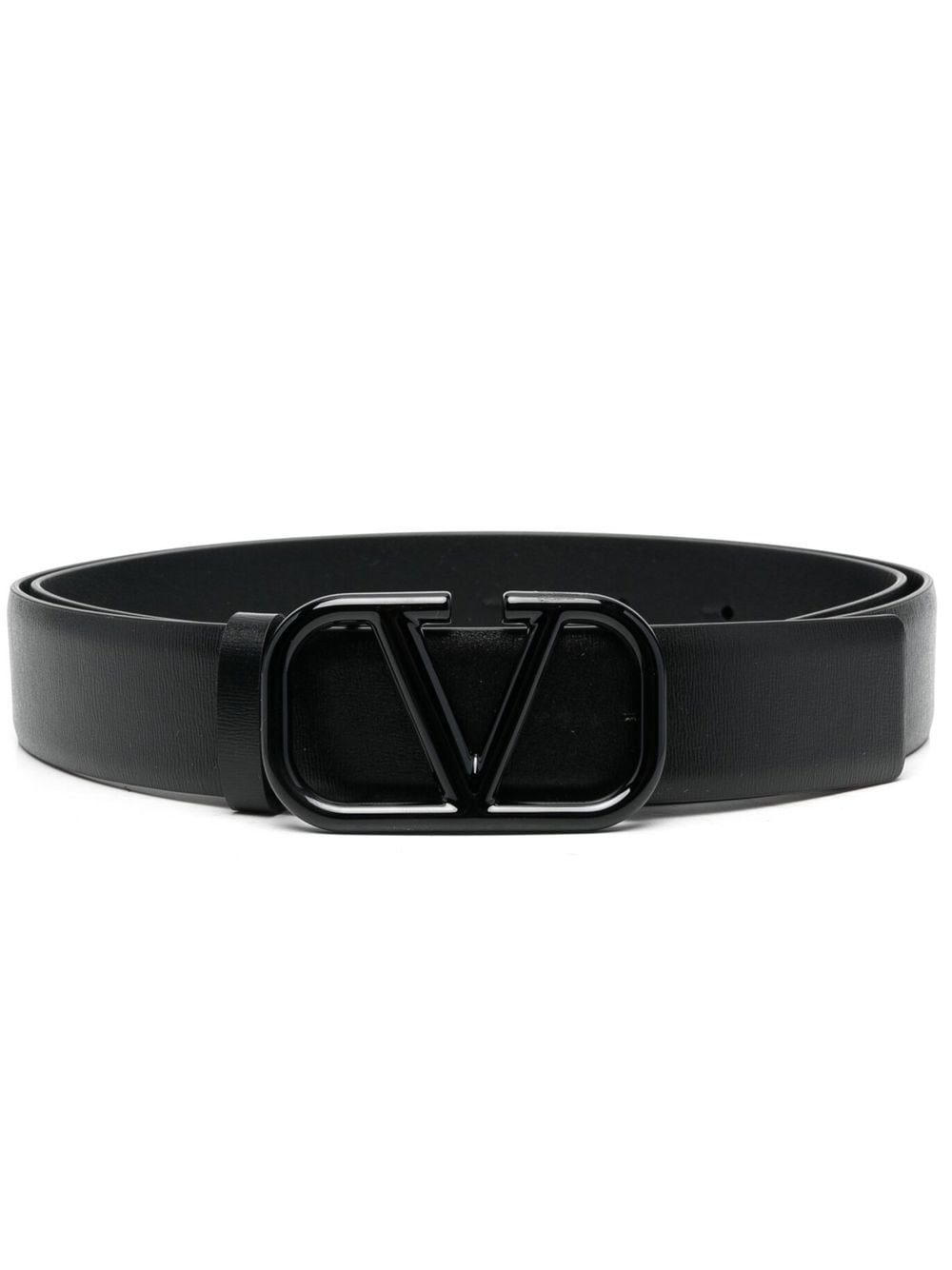 Valentino Garavani VLogo leather belt - Black von Valentino Garavani