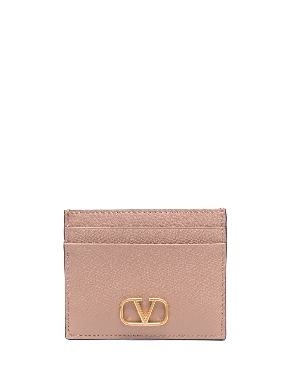 Valentino Garavani Vlogo Signature leather card holder - Pink von Valentino Garavani