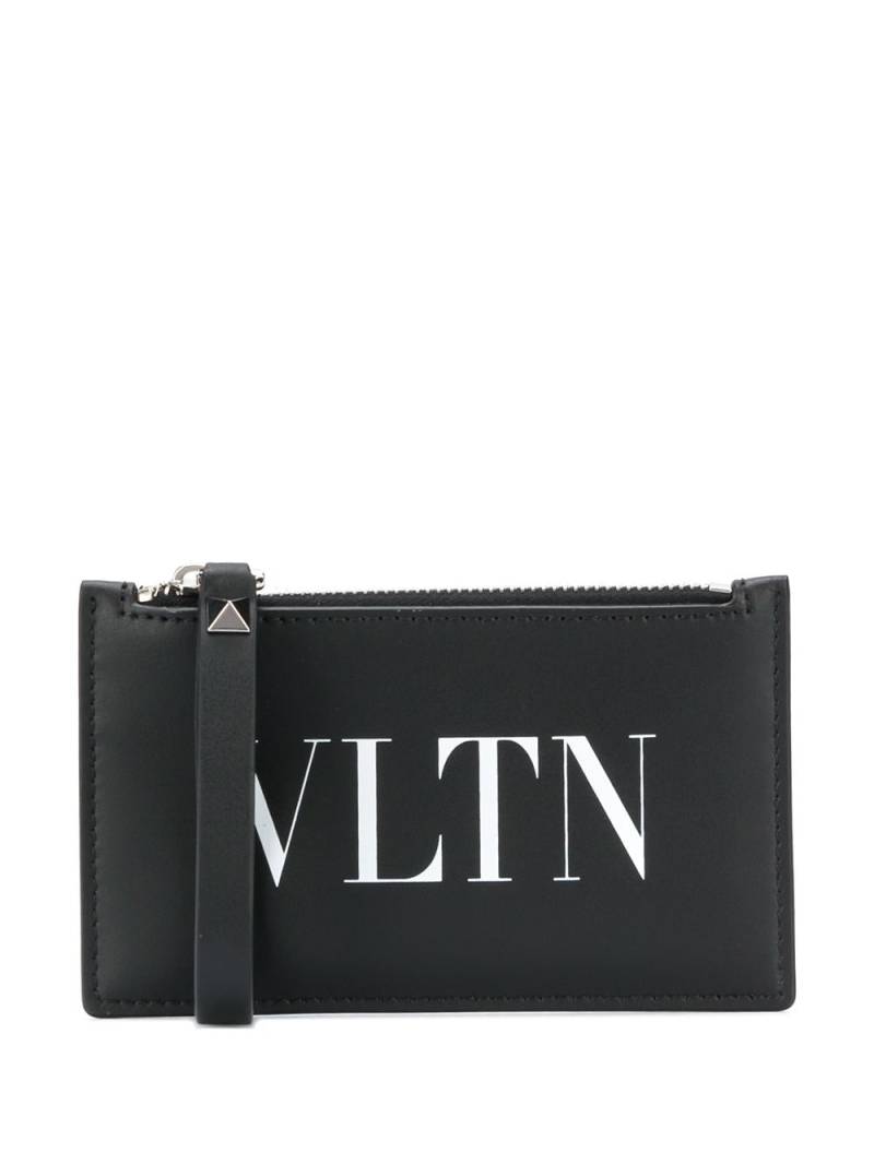 Valentino Garavani VLTN logo-print zipped cardholder - Black von Valentino Garavani