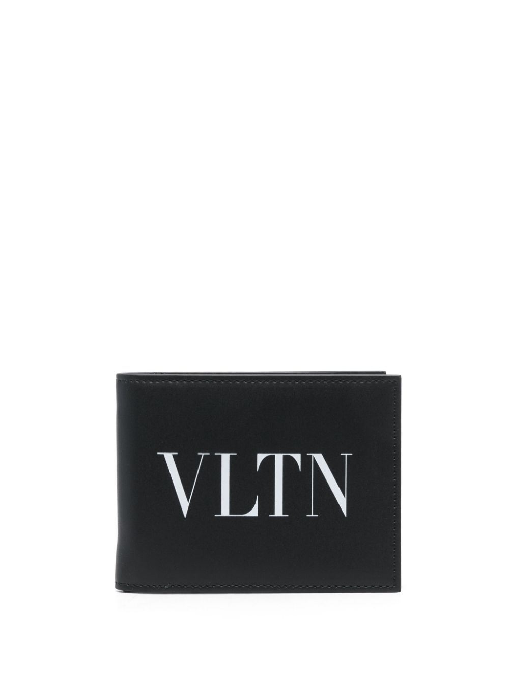 Valentino Garavani VLTN-print folded leather wallet - Black von Valentino Garavani