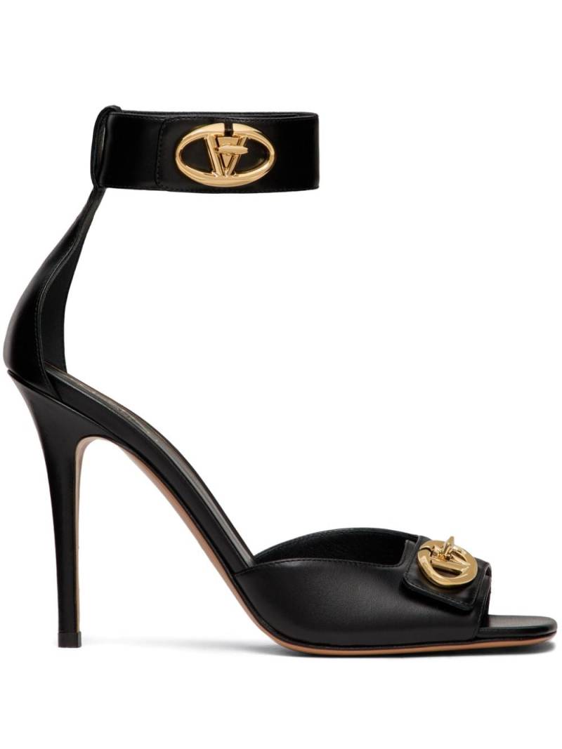 Valentino Garavani VLogo 100mm leather sandals - Black von Valentino Garavani