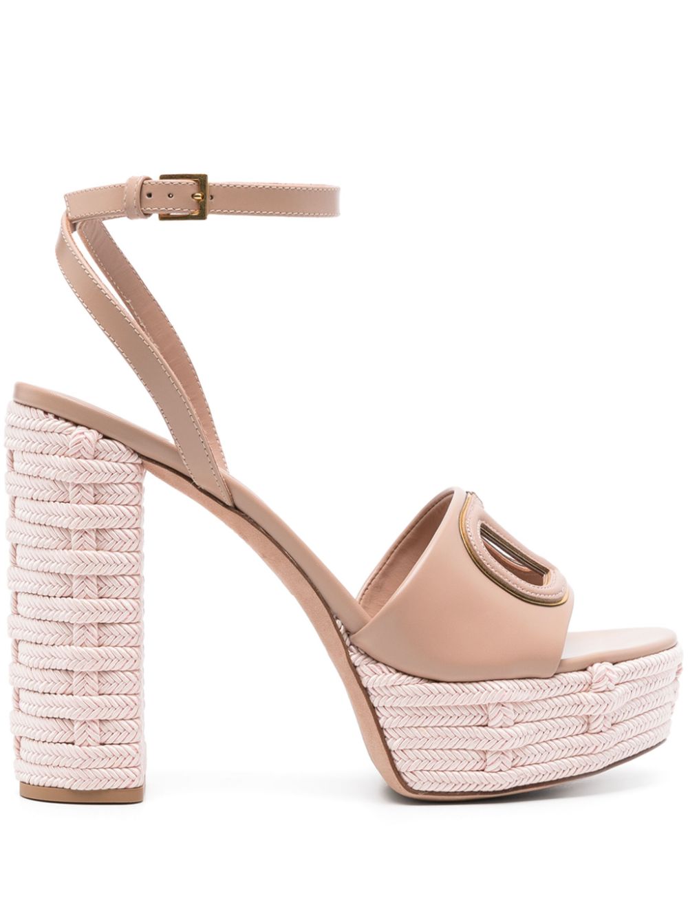 Valentino Garavani VLogo 135mm leather sandals - Pink von Valentino Garavani