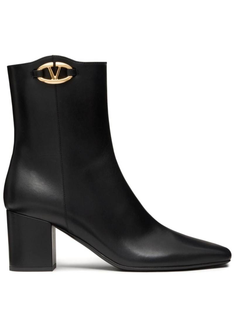 Valentino Garavani VLogo 70mm leather ankle boots - Black von Valentino Garavani