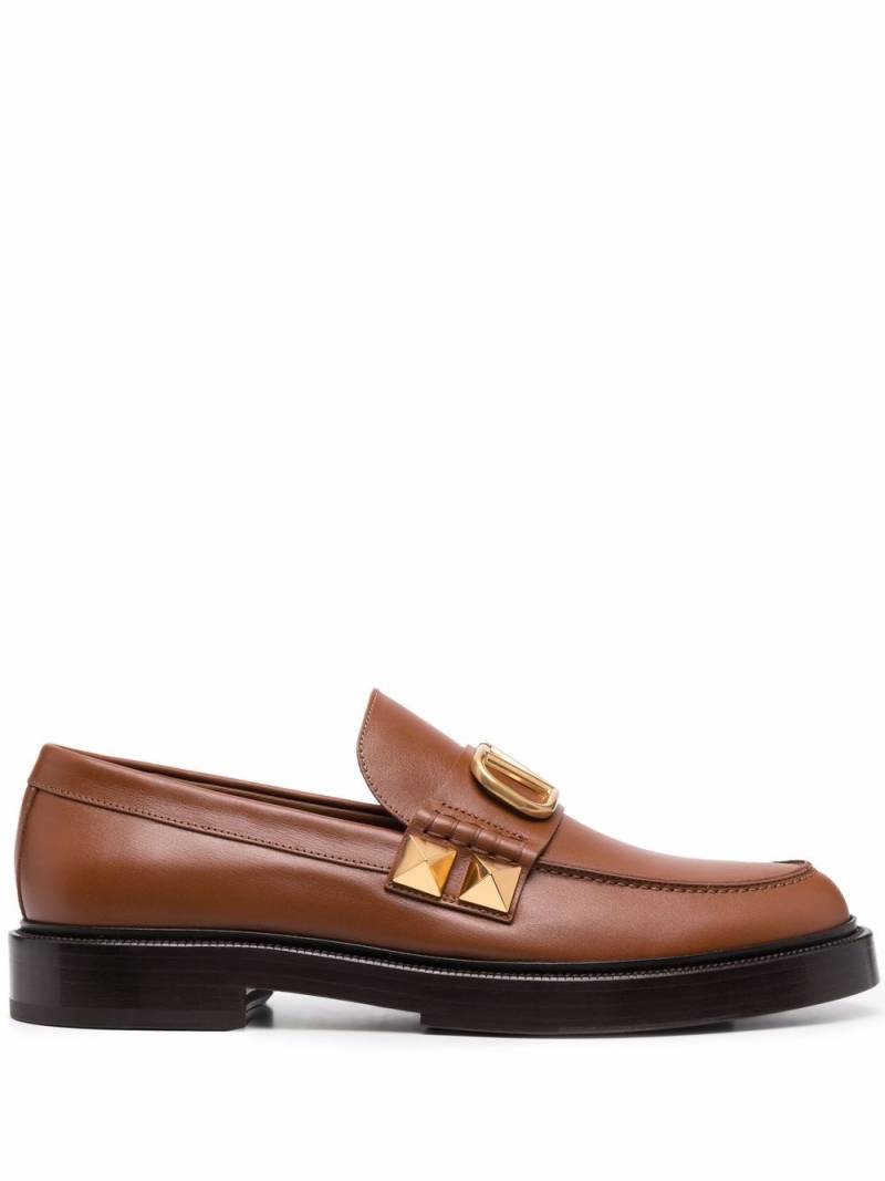 Valentino Garavani Stud Sign leather loafers - Brown von Valentino Garavani