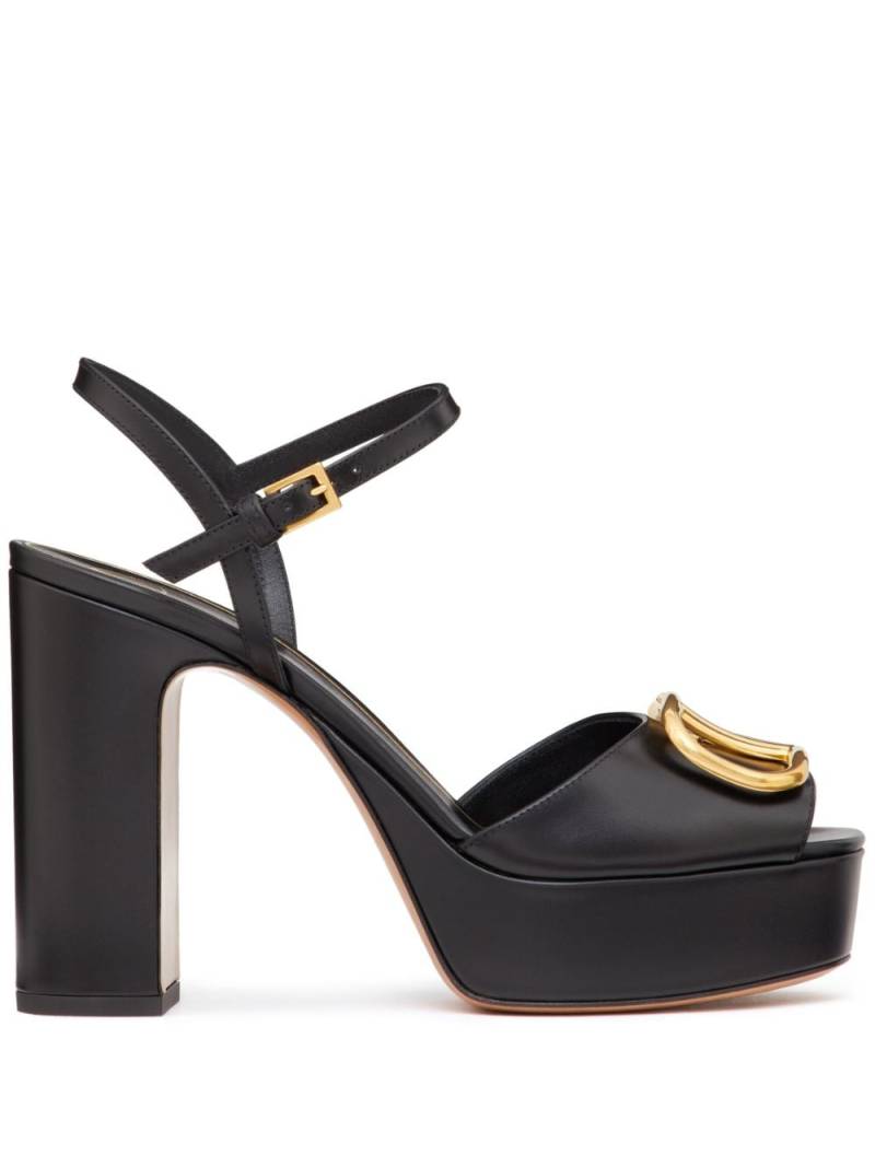 Valentino Garavani VLogo Signature 115mm platform sandals - Black von Valentino Garavani