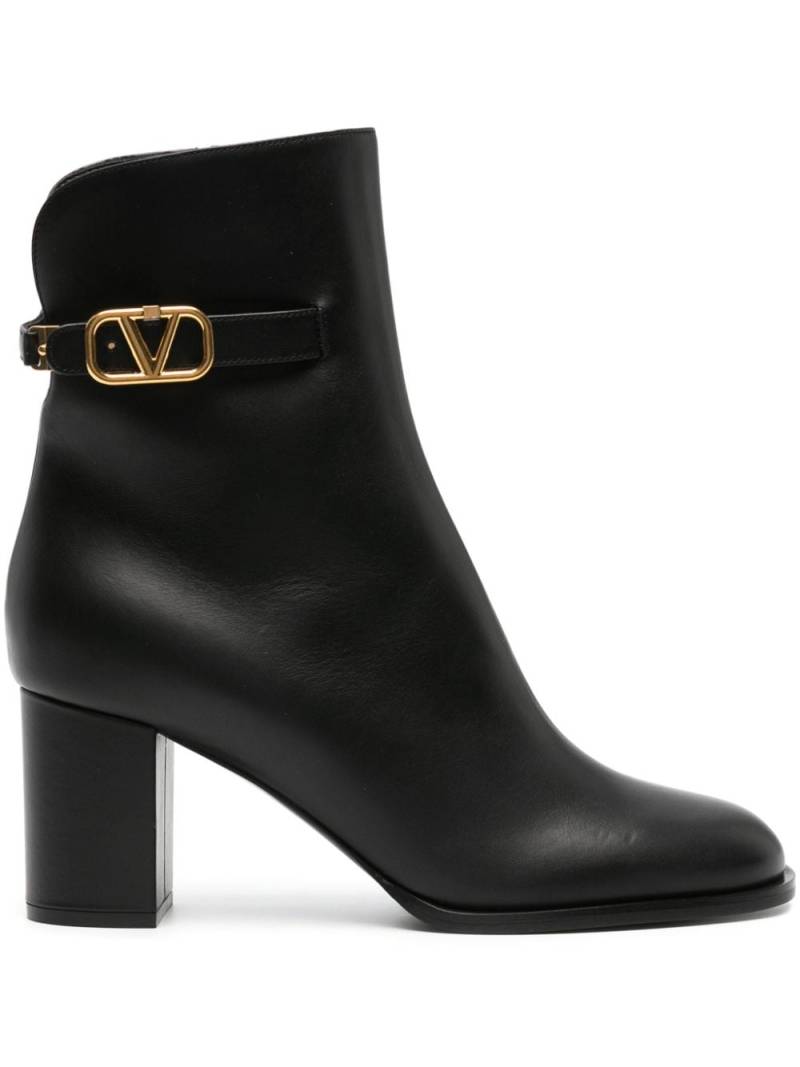 Valentino Garavani VLogo Signature 70mm leather boots - Black von Valentino Garavani