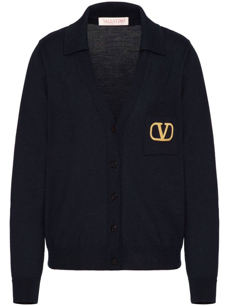 Valentino Garavani VLogo Signature buttoned cardigan - Blue von Valentino Garavani