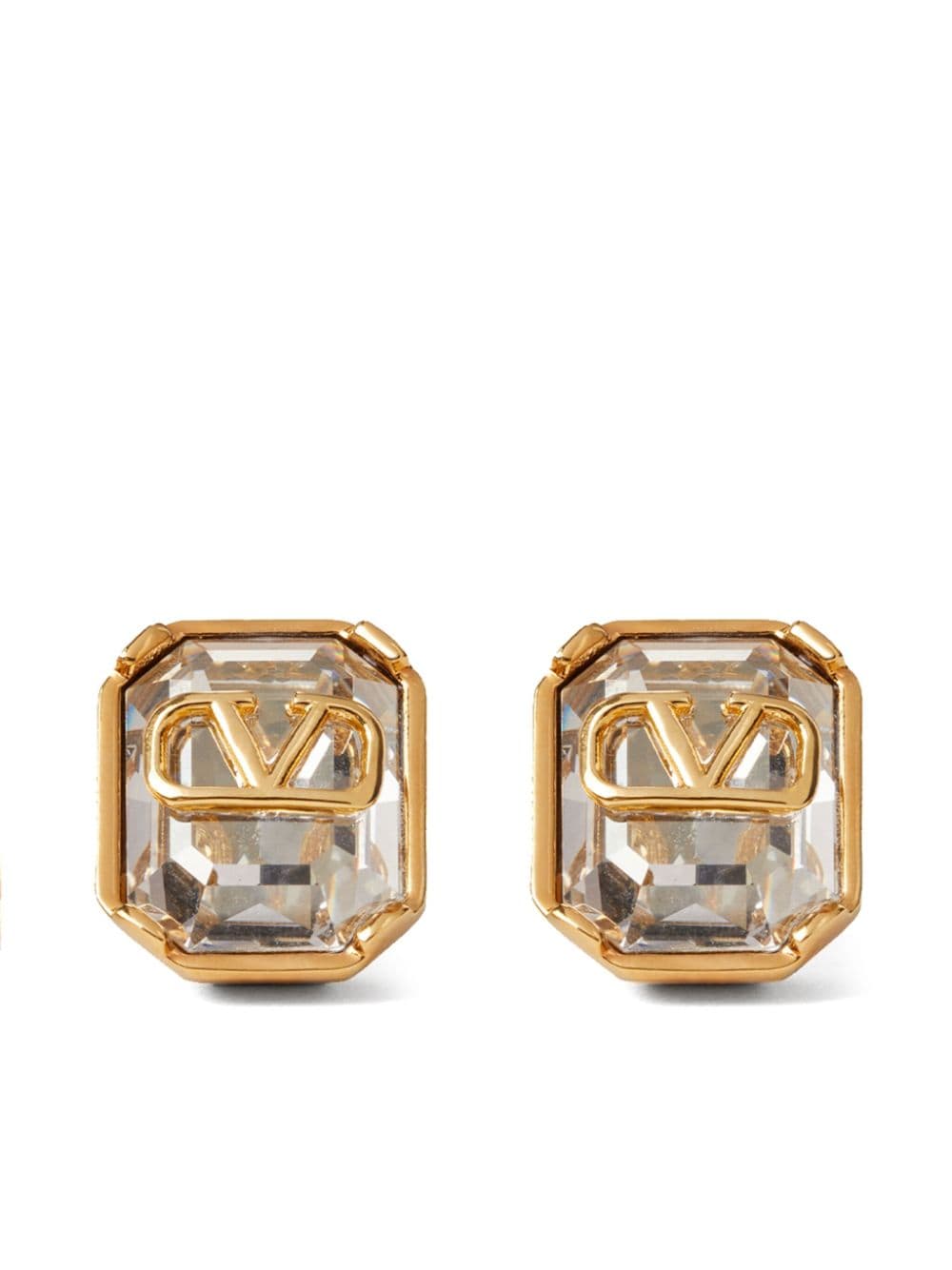 Valentino Garavani VLogo Signature crystal earrings - Gold von Valentino Garavani