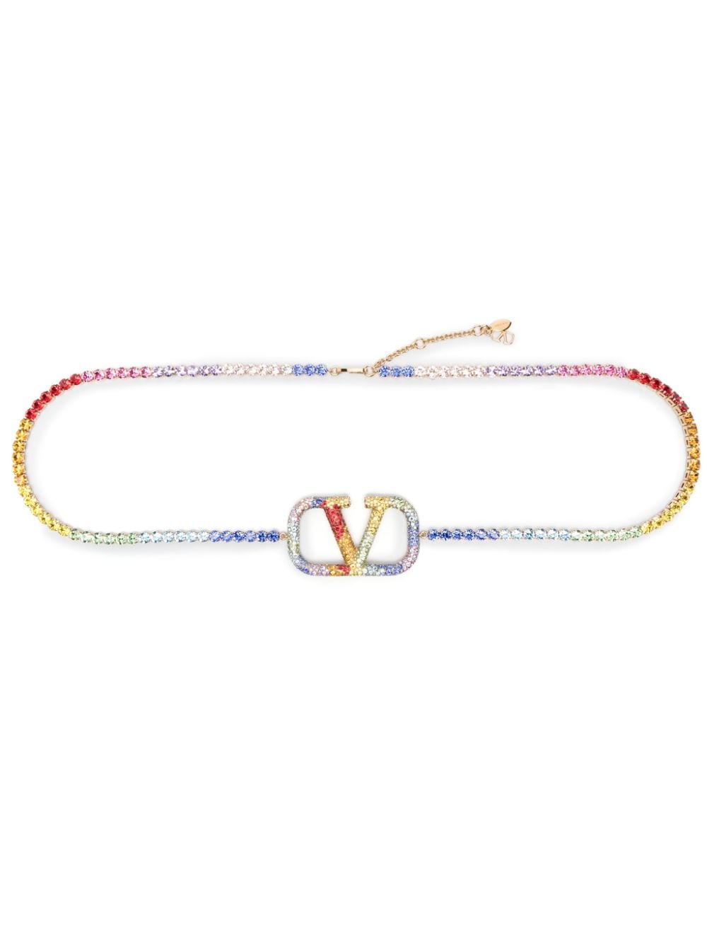 Valentino Garavani VLogo Signature crystal-embellished belt - Blue von Valentino Garavani