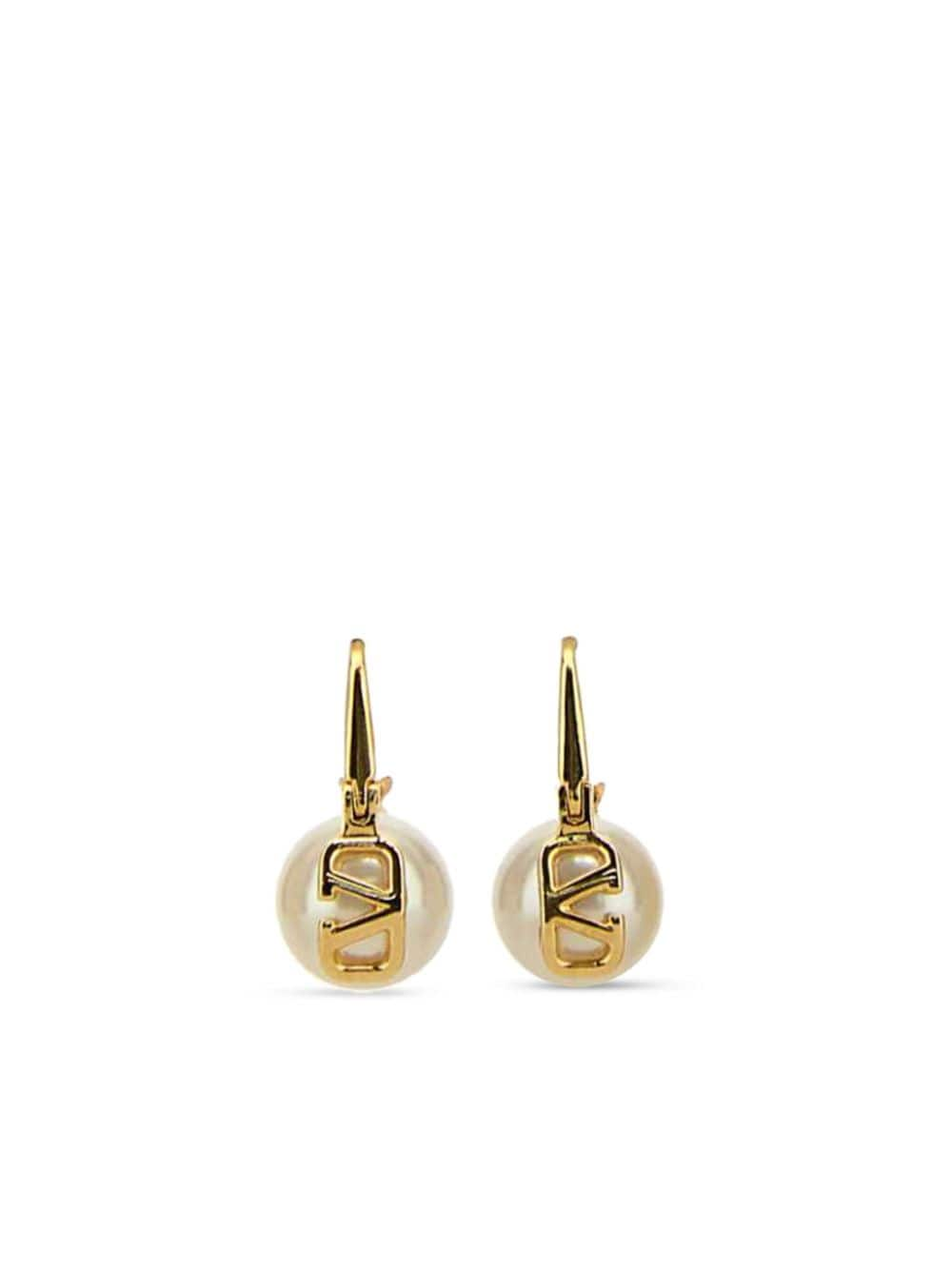 Valentino Garavani VLogo Signature drop earrings - Gold von Valentino Garavani