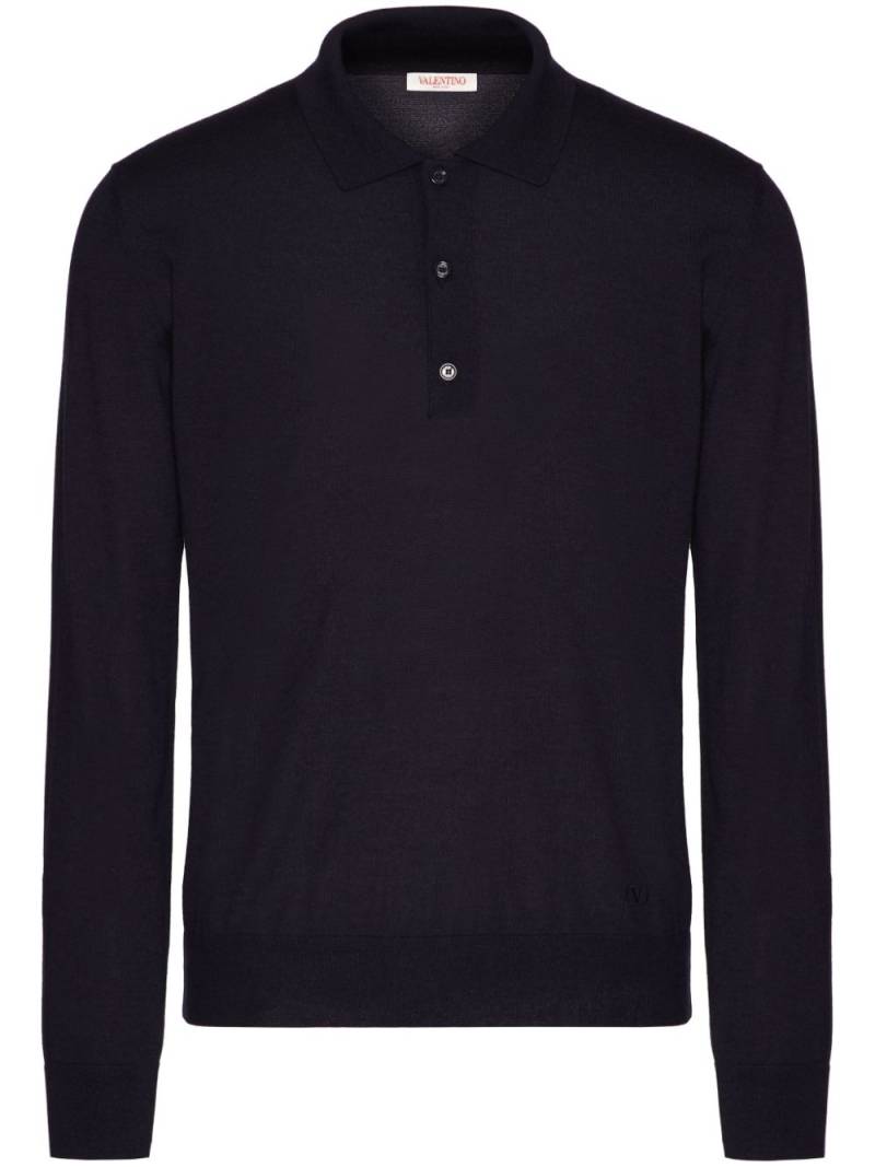 Valentino Garavani VLogo Signature embroidered polo shirt - Black von Valentino Garavani