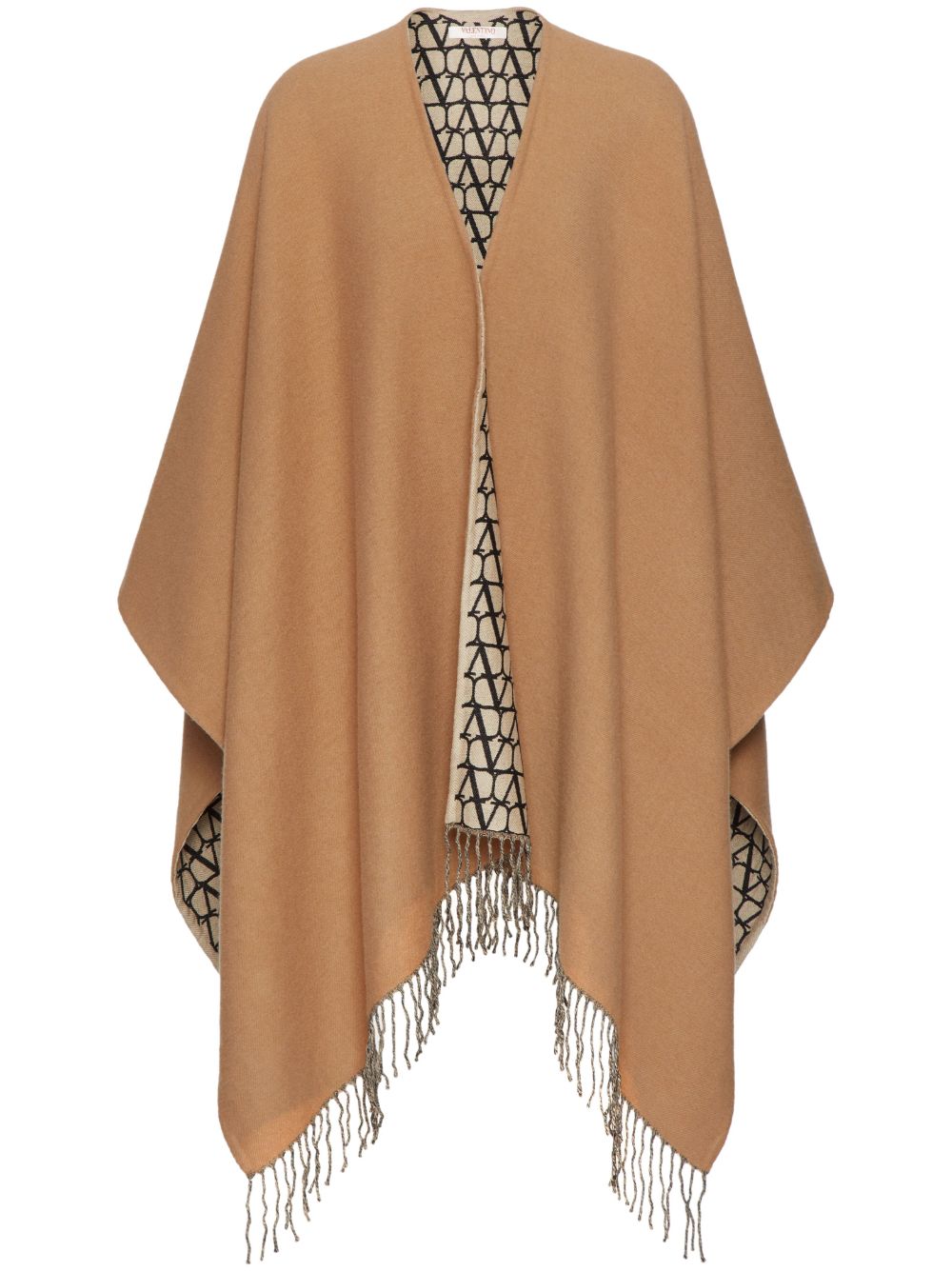 Valentino Garavani VLogo Signature fringed cape - Brown von Valentino Garavani