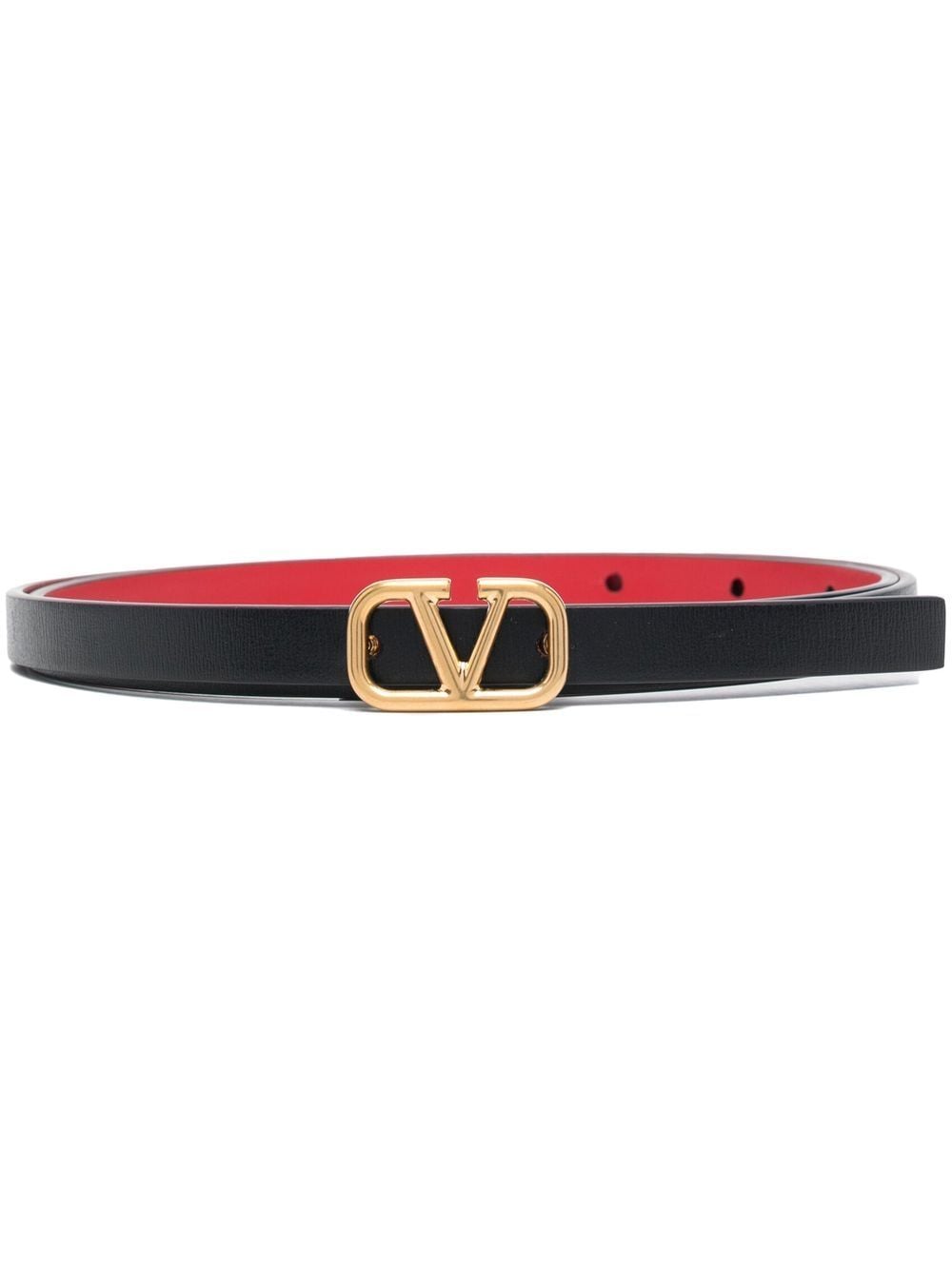 Valentino Garavani VLogo Signature leather belt - Black von Valentino Garavani