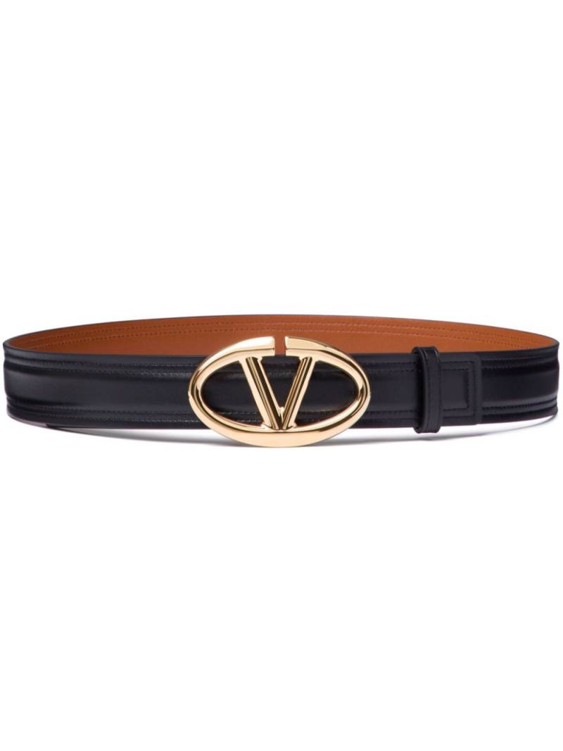 Valentino Garavani VLogo Signature leather belt - Black von Valentino Garavani