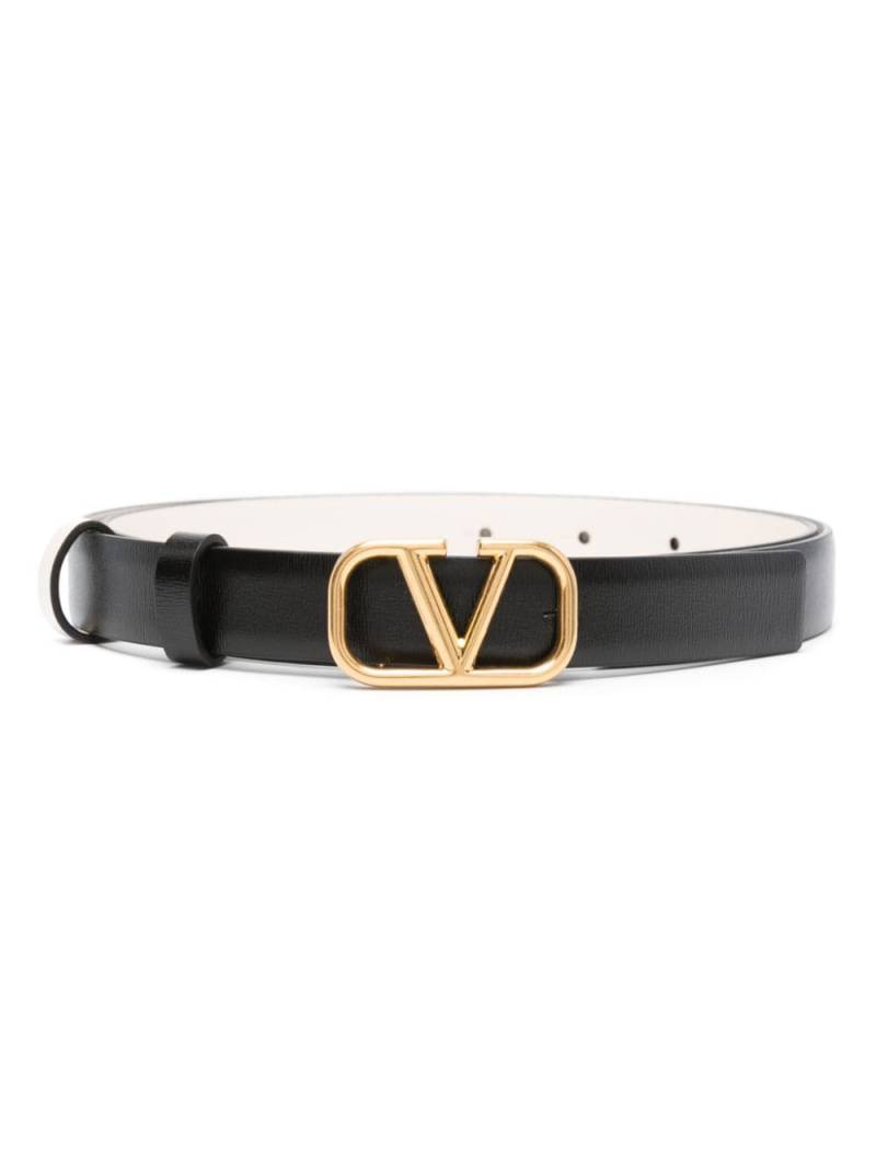 Valentino Garavani VLogo Signature leather belt - Black von Valentino Garavani