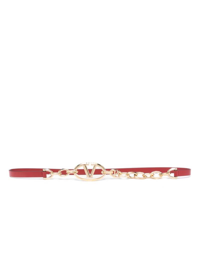 Valentino Garavani VLogo Signature leather belt - Red von Valentino Garavani