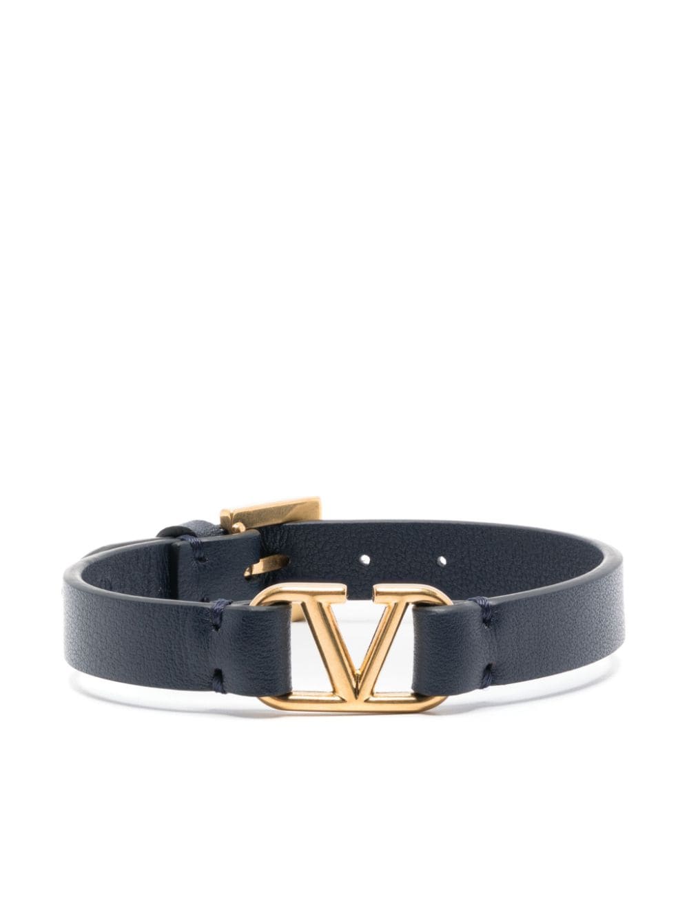 Valentino Garavani VLogo Signature leather bracelet - Black von Valentino Garavani