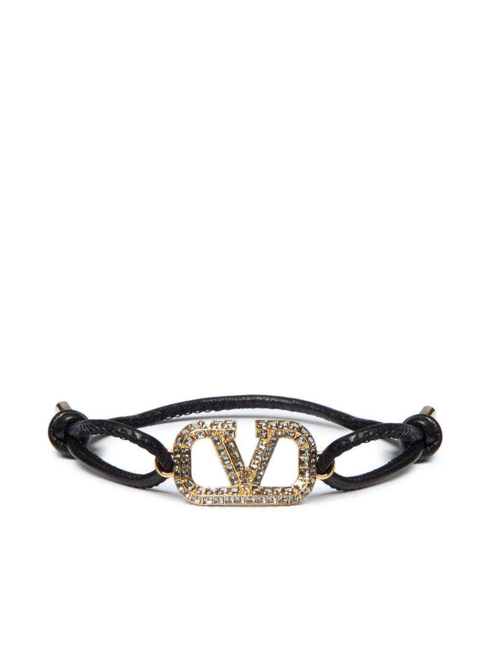 Valentino Garavani VLogo Signature leather bracelet - Gold von Valentino Garavani