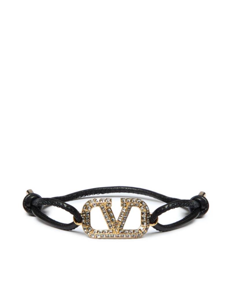 Valentino Garavani VLogo Signature leather bracelet - Gold von Valentino Garavani