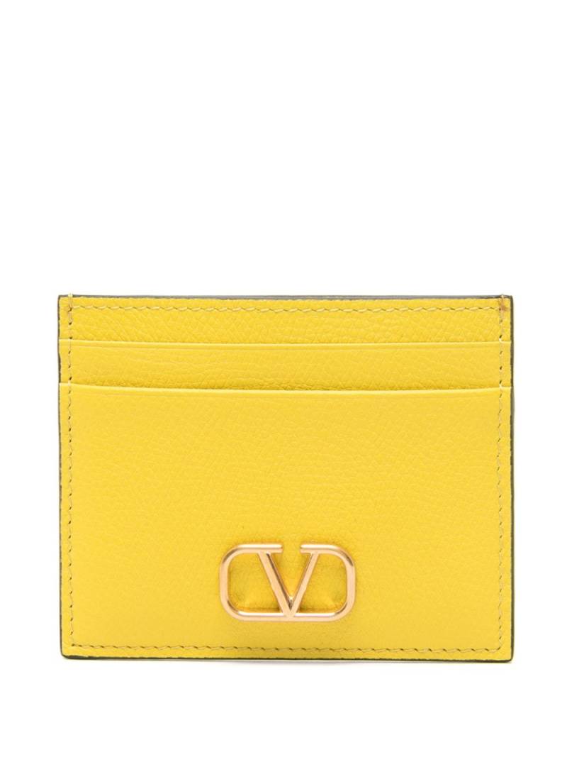 Valentino Garavani VLogo Signature leather card holder - Yellow von Valentino Garavani