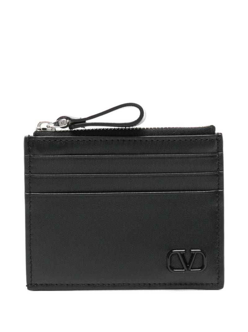 Valentino Garavani VLogo Signature leather cardholder - Black von Valentino Garavani