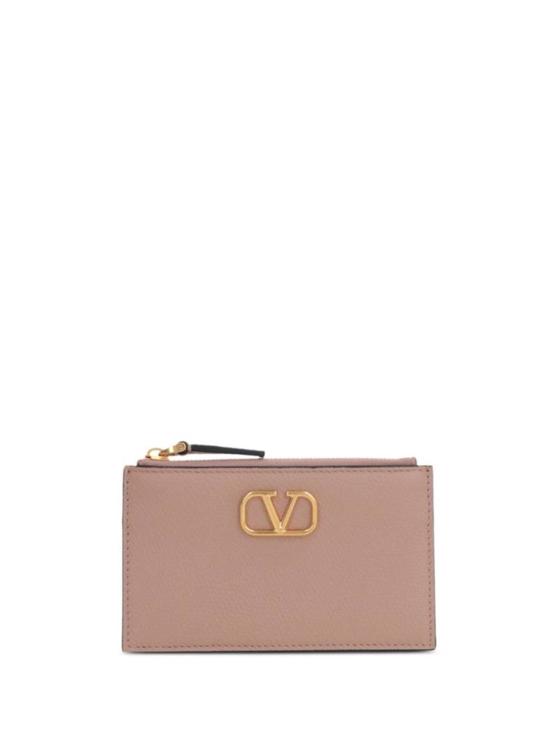 Valentino Garavani VLogo Signature leather cardholder - Pink von Valentino Garavani